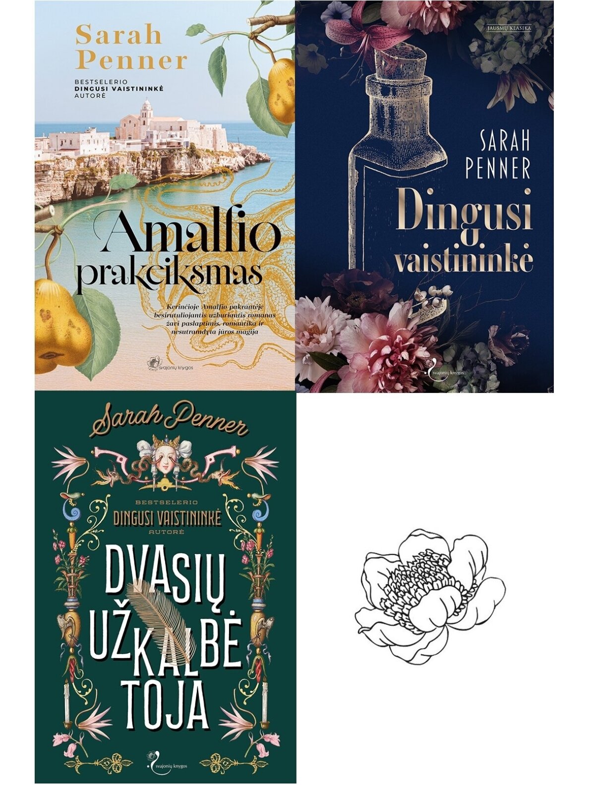 Sarah Penner. Amalfio prakeiksmas + Dvasių užkalbėtoja + Dingusi vaistininkė